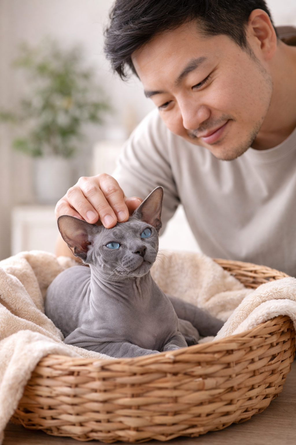 Homem com gato no colo de uma cesta O conteúdo gerado por IA pode estar incorreto.