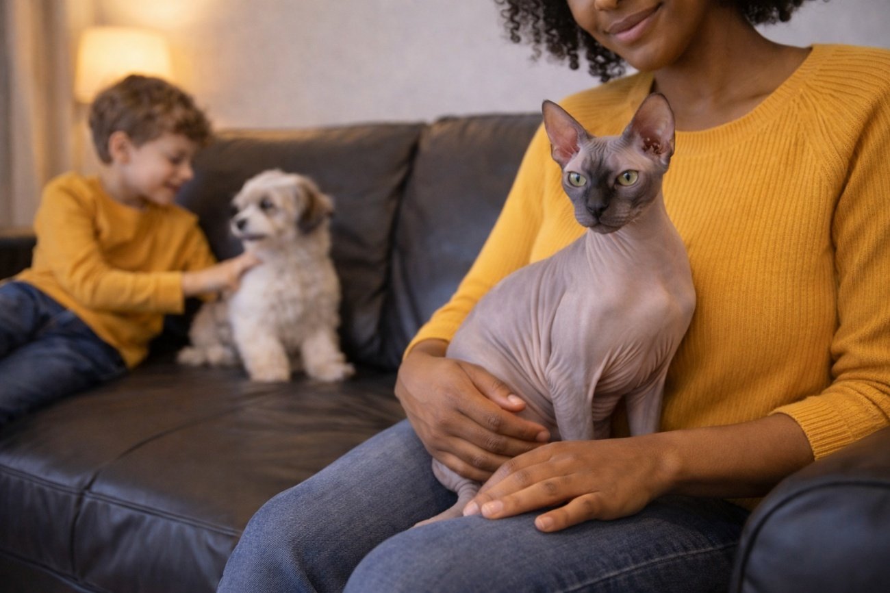 Mulher em sofá com cachorro O conteúdo gerado por IA pode estar incorreto.